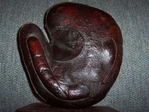 Early 1900's Crescent Hook & Eye Back Catchers Mitt Front